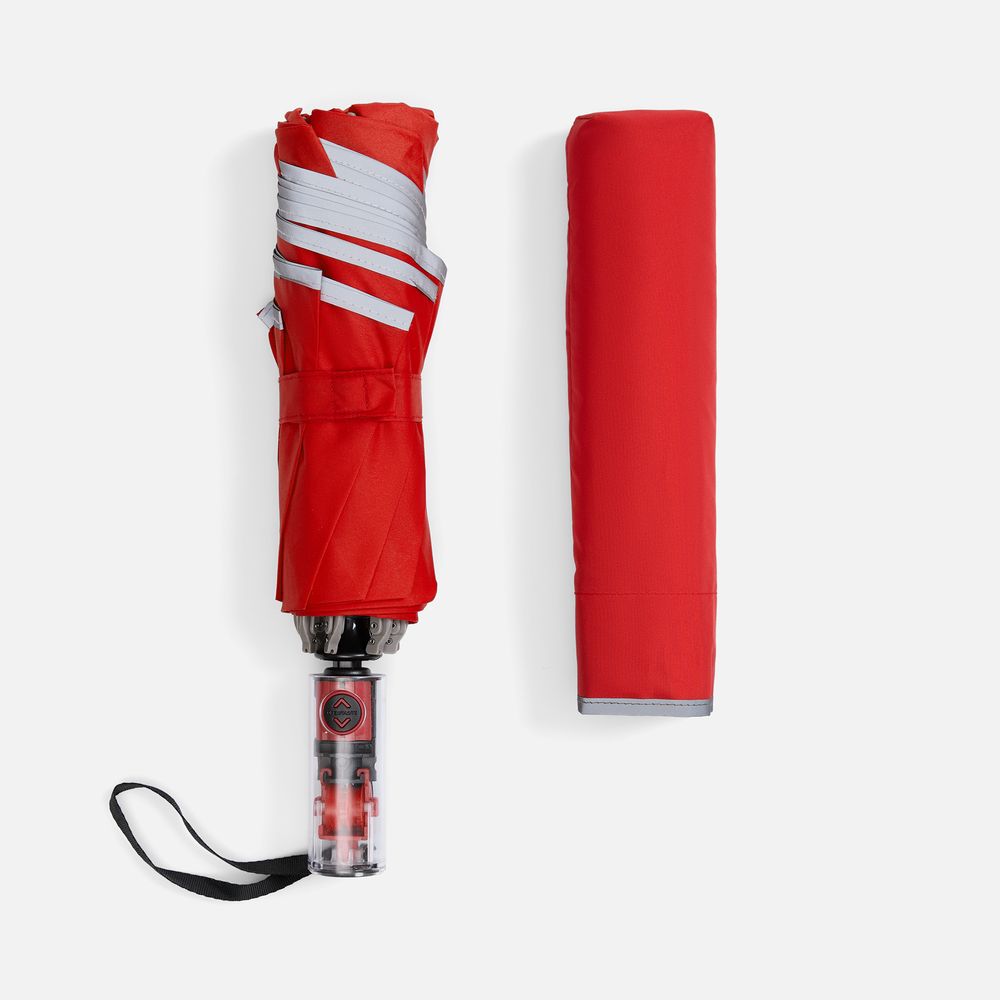 Зонт наоборот складной Futurum со светоотражающим кантом