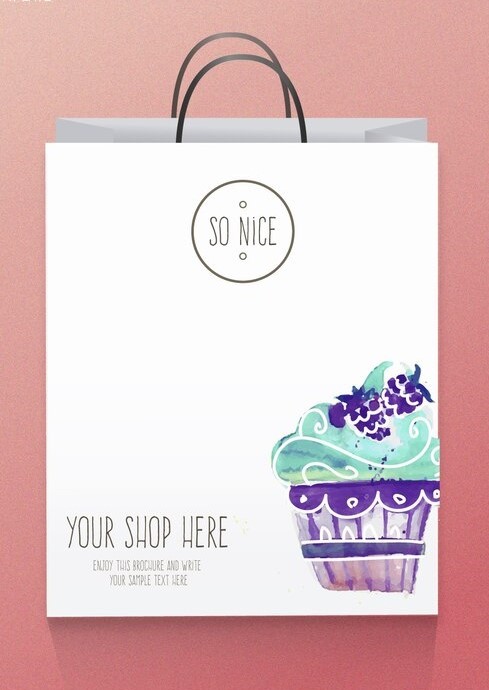 Бумажный пакет с люверсами 25х35х10 вертикальный