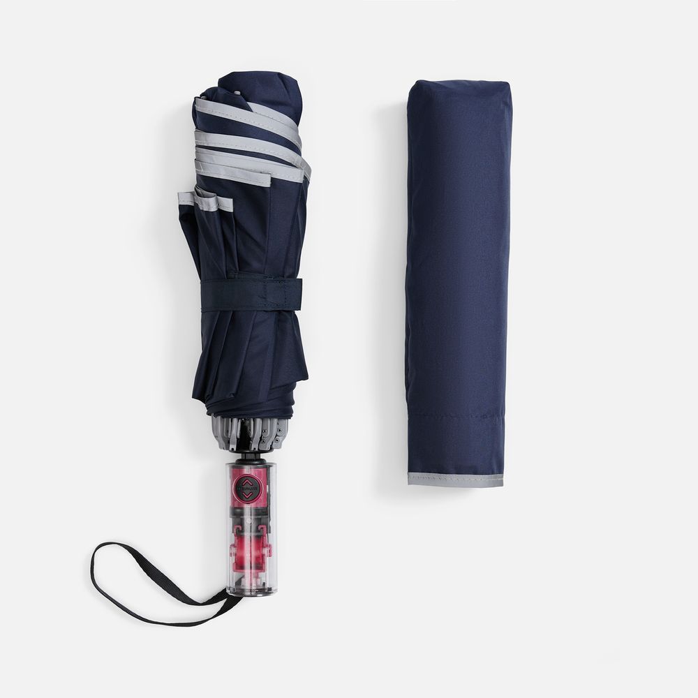 Зонт наоборот складной Futurum со светоотражающим кантом