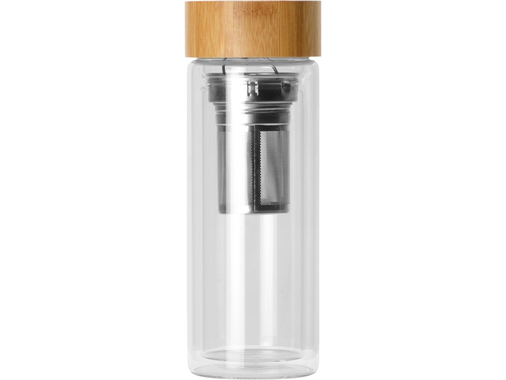 Стеклянный термос с ситечком Badachu в чехле